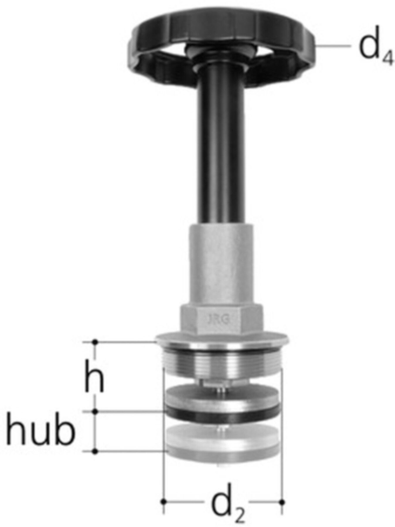 Oberteil Schrägsitzventil 3" 5290.800 Ventildichtung EPDM, mit Handrad - JRG Armaturen