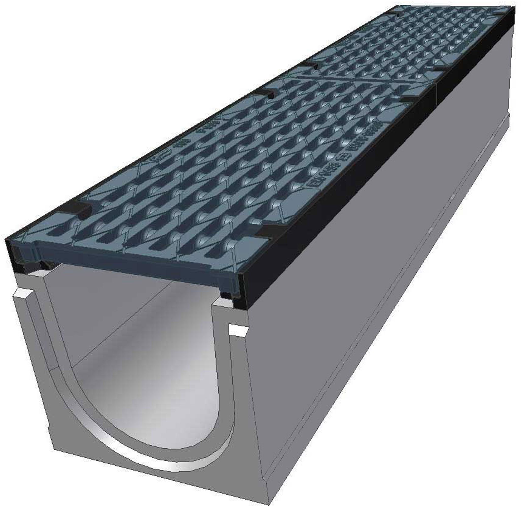 15-5.0 F MAXI 150 F900 inkl. Gussrost m.Guss-Kantens.,arret.,L=1000mm, H=260mm - BGS Kastenrinnen