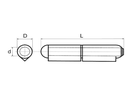 BRINER Anschweissrollen Typ 23, Stahl loser Dorn DxL= 20x150mm, blank - Anschweissrollen