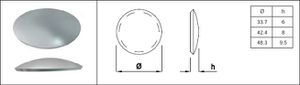 Bombierte Scheiben ohne Loch roh 33.7 x 2 mm geschliffen 1.4301 - INOXTECH-Handlauf-/Geländer-System