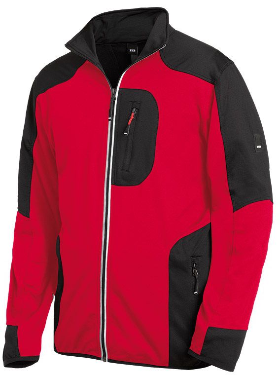FHB RALF Jersey-Fleece-Jacke rot-schwarz Gr. XS - Textilien