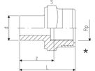 Reduktionsnippel Stutzen/IG 32 - 3/4" 721 910 441 - GF Hart PVC-U Formstücke