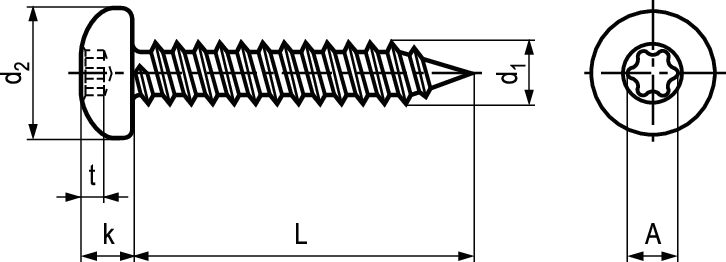 Lins-Blechschr I-6rd Spitze INOX A2 BN9995 6,3x16/X30 - Bossard Schrauben