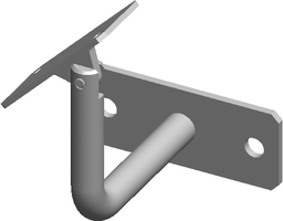 Geschw. Wandkonsole eck. waagr. bewegl. 4-kant/Rechteckrohr 12 mm geschl. 1.4301 - INOXTECH-Handlauf-/Geländer-System