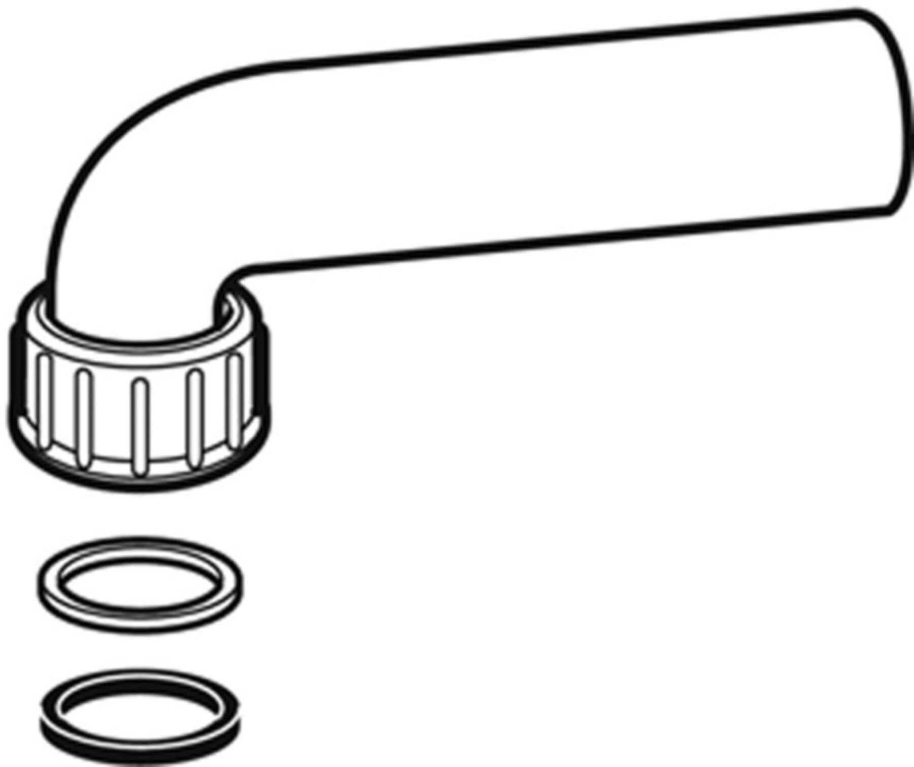 Anschlussbogen 90° Innenrundgewinde und Dichtung d 48mm - 60x1/8" 152.214.16.1 - Geberit-Sifon + Apparateanschlüsse