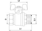 Kugelhahnen flachdichtend 1" x 1" f/Edelstahlverteiler 1" 140 63 84 - Oventrop Verteiler