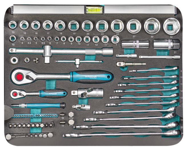 TECHNOCRAFT PP-Werkzeugkoffer "PRO TROLLEY" IP65 213 tlg. , fahrbar , Wasserdicht - Werkzeugkoffer,Sortimentskoffer,Behälter
