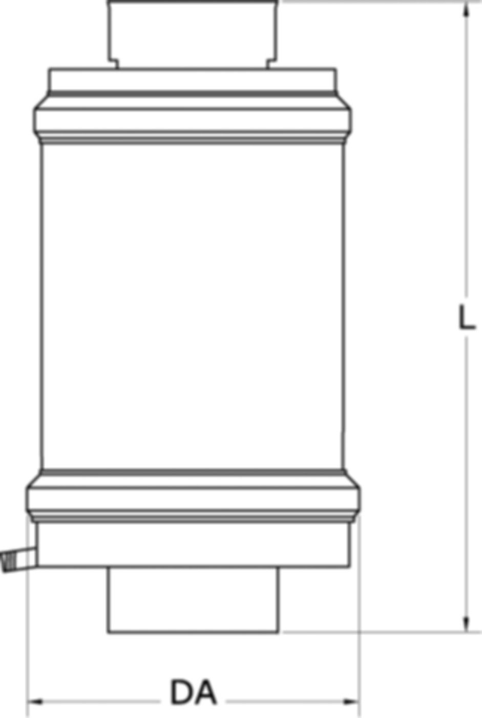 Schalldämpfer 42/55/24 103 mm 503.103 - Rauchrohrsystem V4A