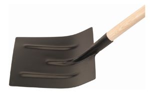 Schneeschaufel Stahl, schwarz lackiert B= 330mm, Gr.1, mit Rippen, mit Stiel - Bauwerkzeuge