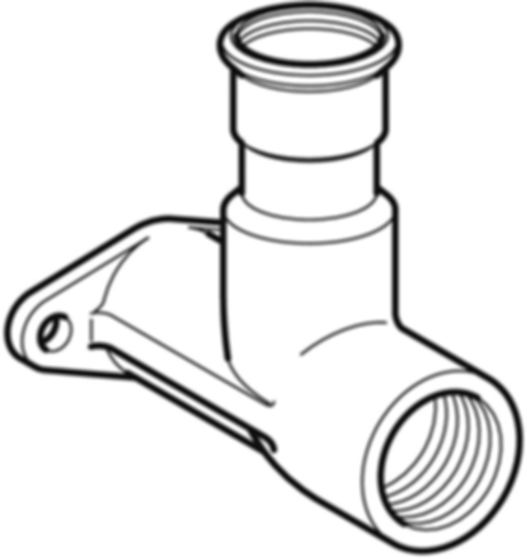 Anschlusswinkel 90° m/IG 22 x 3/4" 33427 mit Wandabstandflansch - Mapress-Sanitär-Presssystem-Formstücke