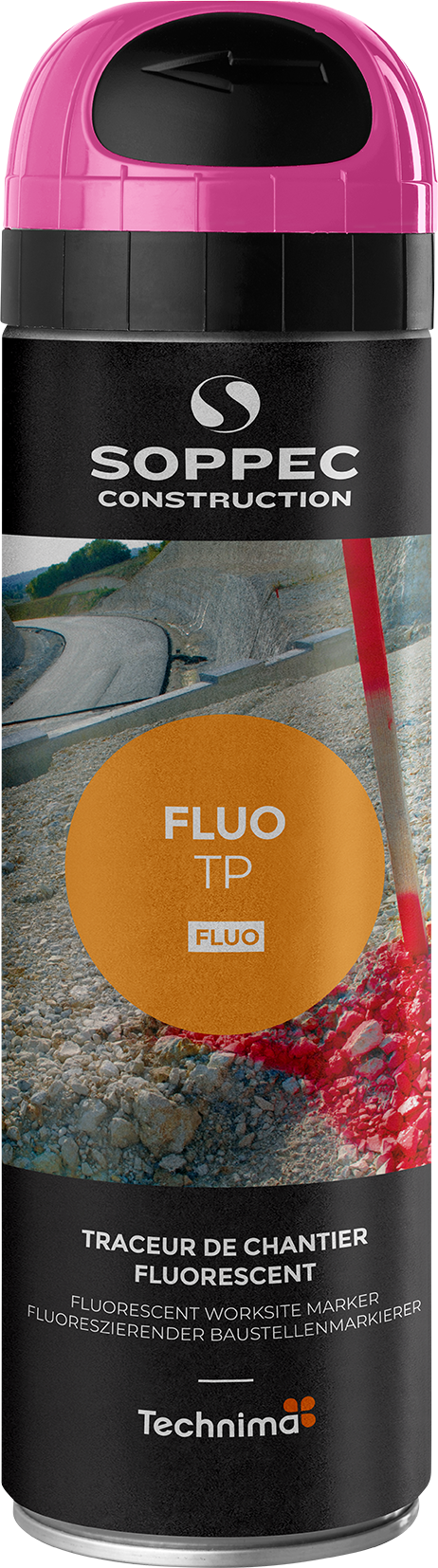 SOPPEC Markierspray Fluo TP pink fluoreszierend, 500 ml, schnell trocknend - Gartenbauwerkzeuge