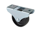 Bockrolle Stahlblech,  Radø 35x18mm, Kunststoff Platte= 50x25mm - Transportrollen