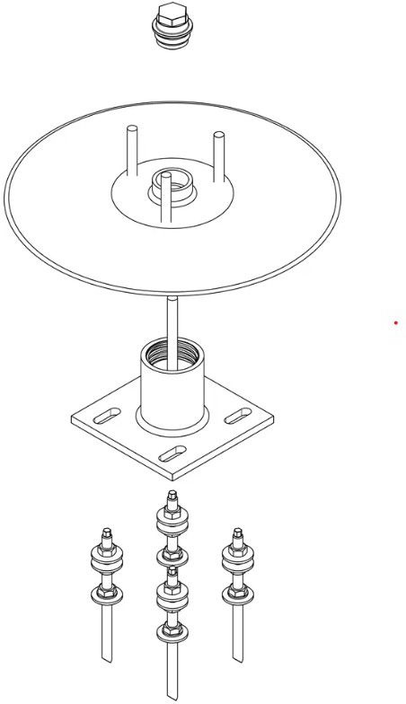 Multi-Befestigungskonsole 1.4301 240 - 300 mm , CNS 1.4301 - INOXTECH-Handlauf-/Geländer-System