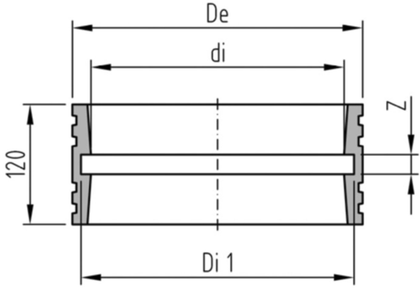 Schachtfutter mit Dichtung NW: 200mm - Schachtfutter