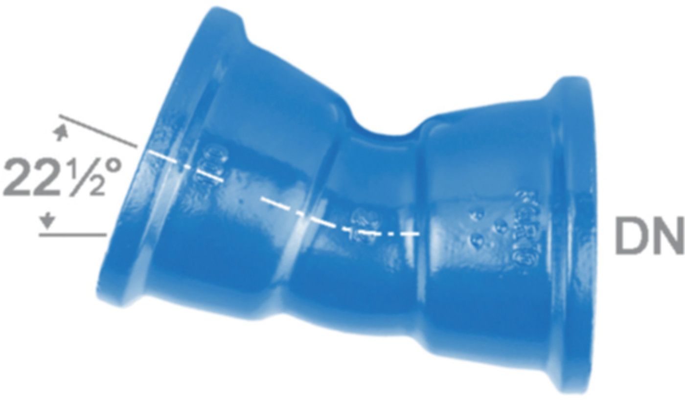 STM-Bogen 2M Fig. 2824a 22° DN 250 - Von Roll Steckmuffenformstücke