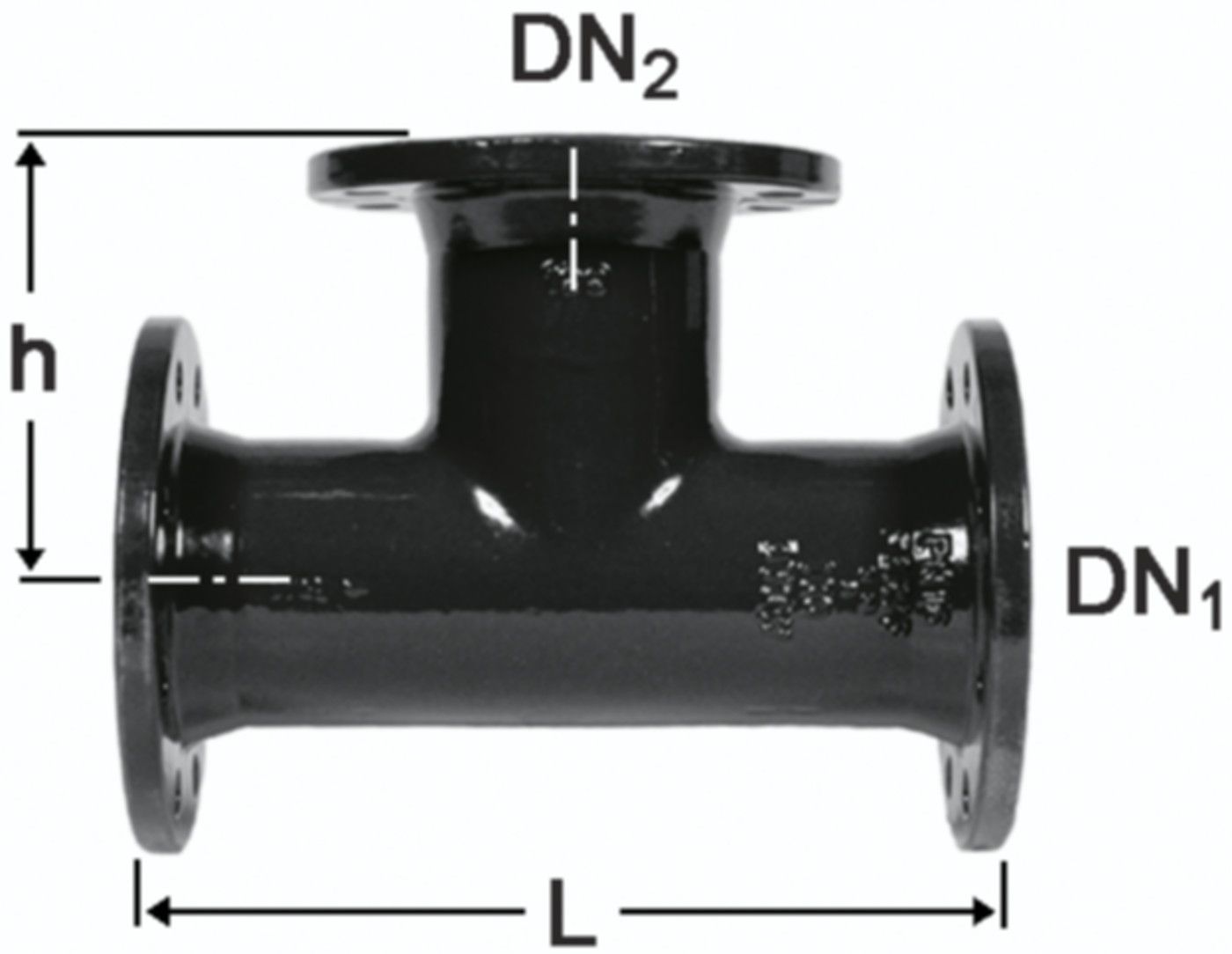 Flanschen-T PN 10 Fig. 2040 DN 250/250 - Von Roll Flanschenformstücke