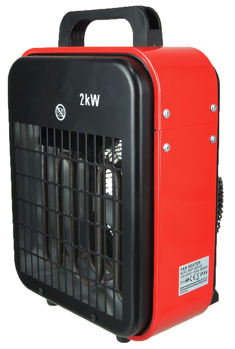 Elektroheizgerät, 2kW, Heizspirale Stecker T12, Kabellänge 2m, 439m3/h - Klima