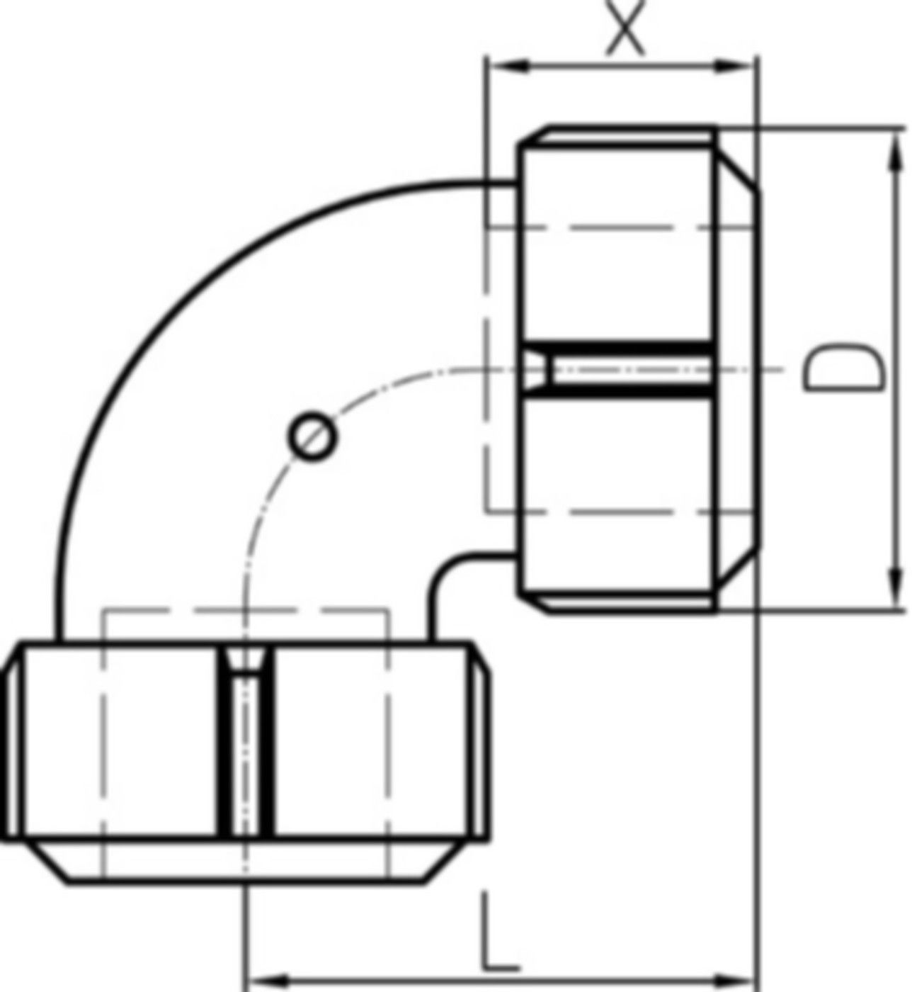 Winkel egal 90°, für Stahlrohre NBR 1" 775 402 053 - GF Primofit