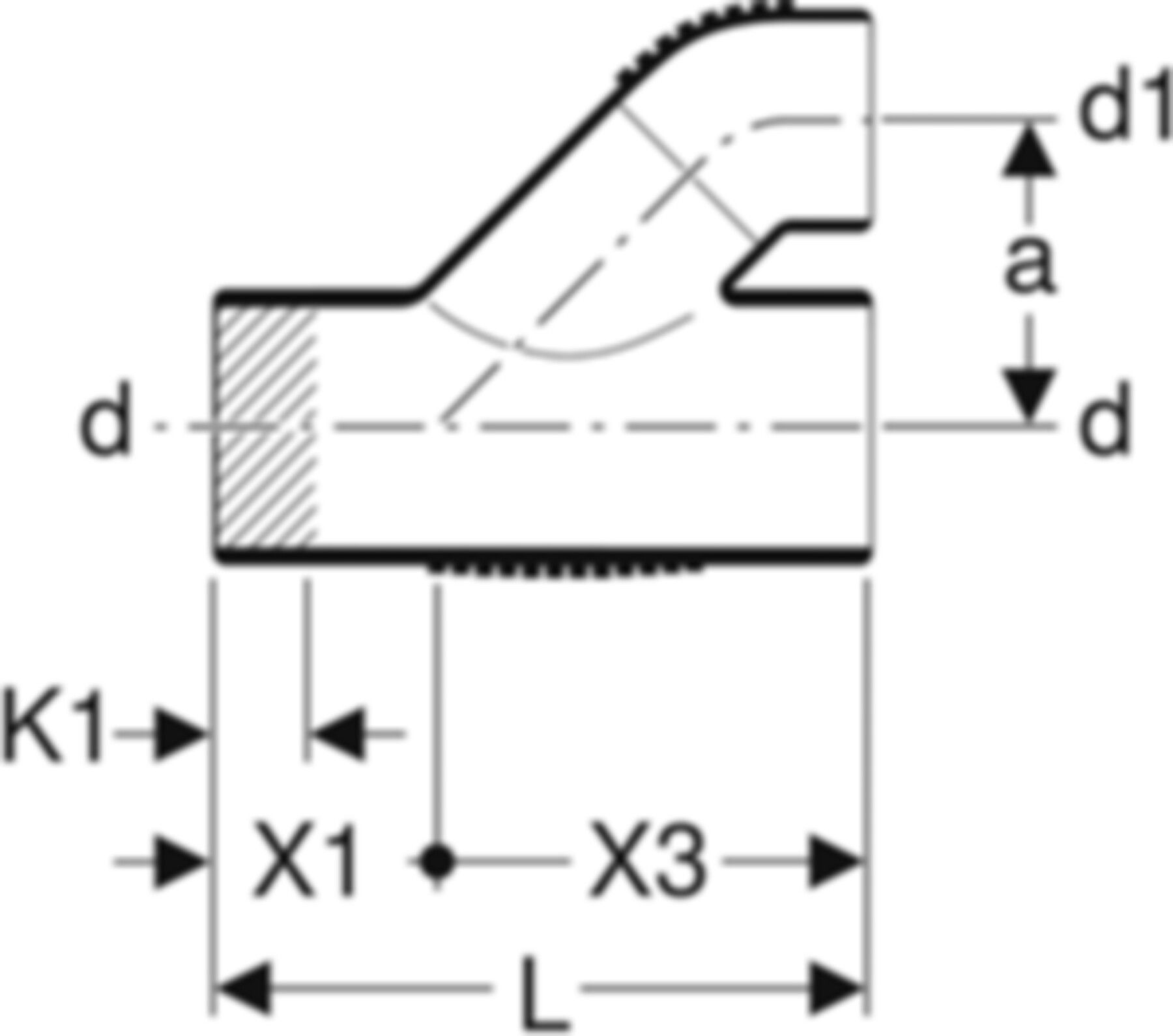 Parallelabzweig d 110/110mm 310.101.14.1 - Geberit-PE-Silent-Formstücke