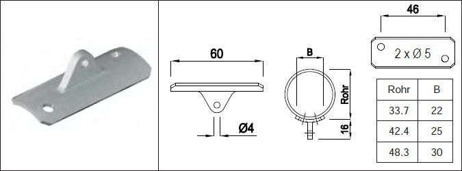 Auflager beweglich zentrum HI. 33.7 mm geschliffen 1.4301 - INOXTECH-Handlauf-/Geländer-System