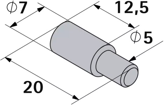 Hettich Tablarträger verzinkt, Auflage D = 7mm, Bolzen D = 5mm, à 20 St - Diverse Möbelbeschläge und Zubehör