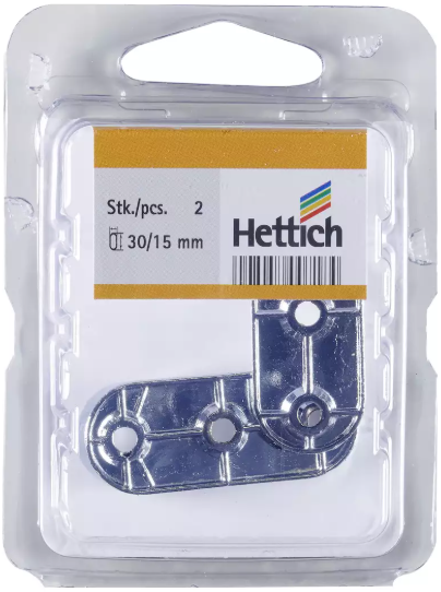 Hettich Schrankrohr-Lager verchromt, für Schrankrohr 15 x 30mm, à 2 Stk - Diverse Möbelbeschläge und Zubehör