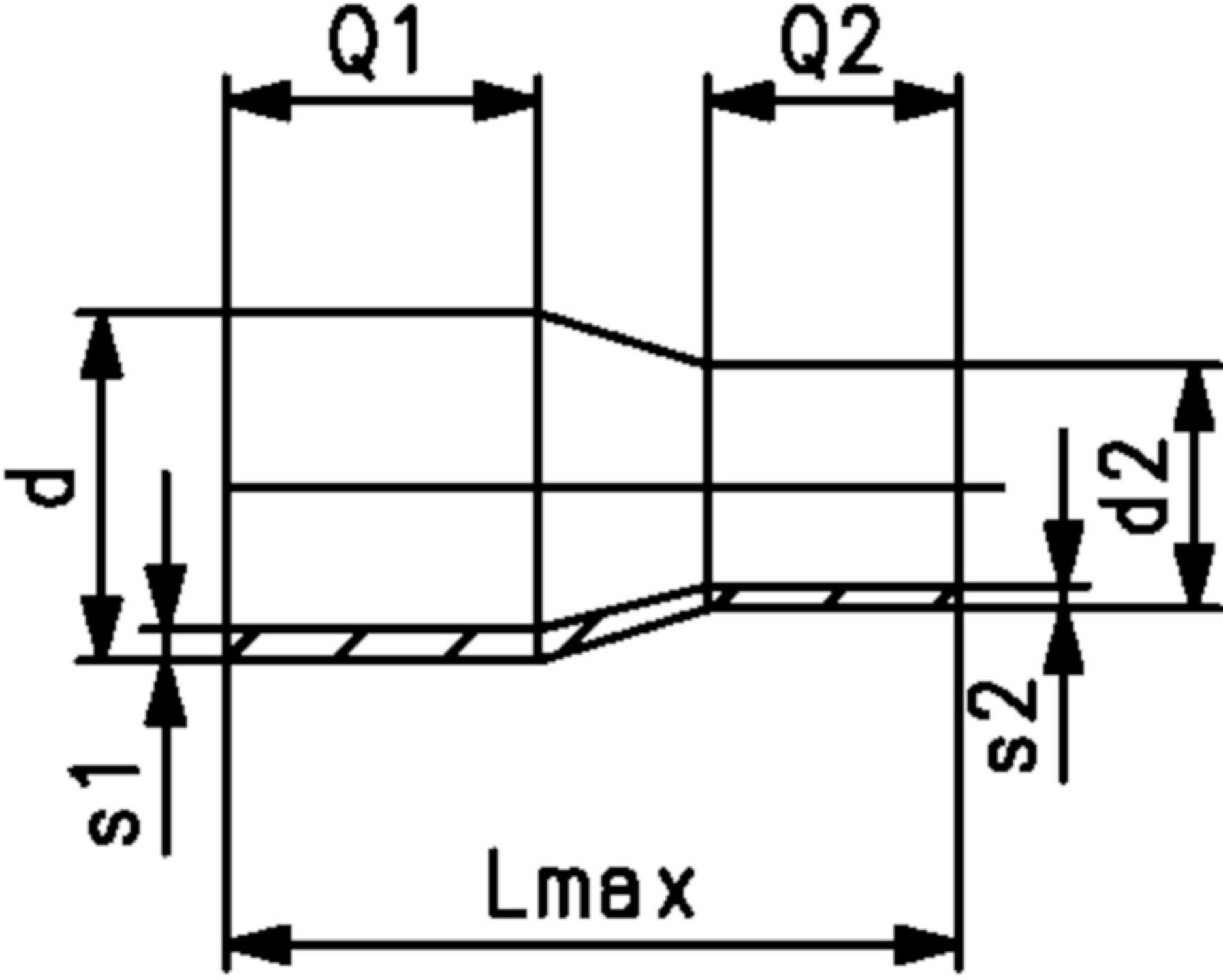 Reduktion PE100 S5 PN 16 d 63/ 40mm 753 901 059 - PE100 Stutzenformstücke langschenklig