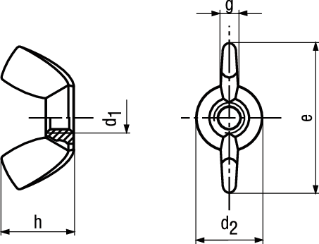 Flügelmuttern gepresst INOX A4 BN10767 M10 - Bossard Schrauben