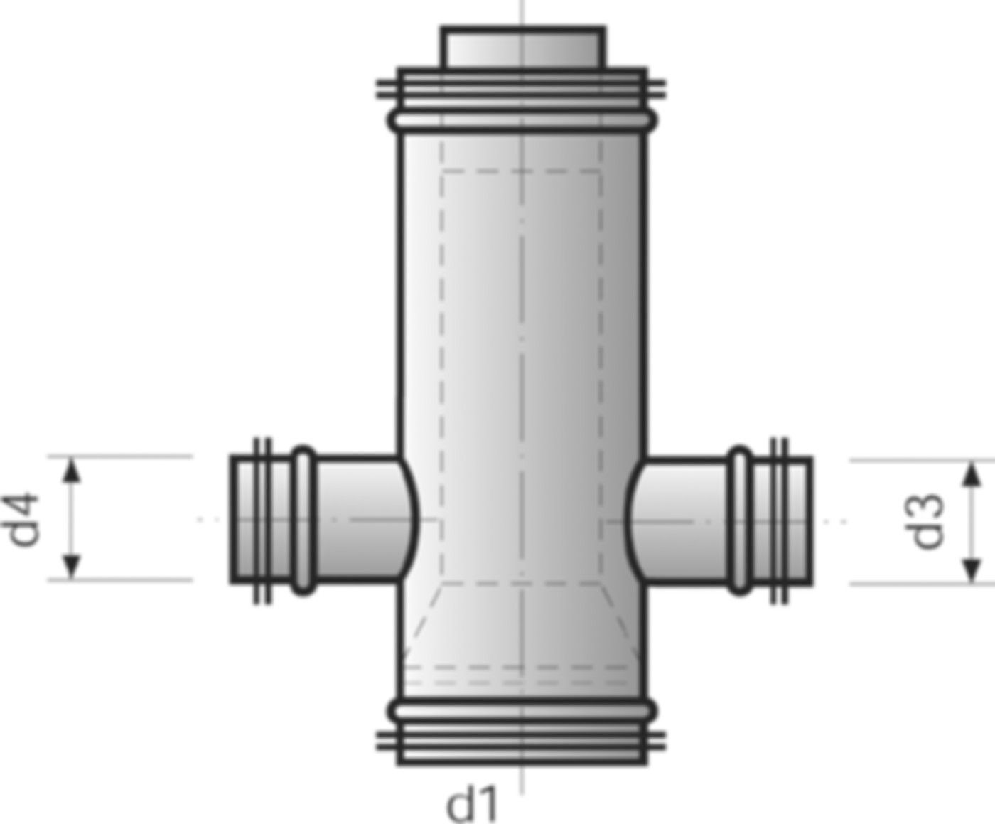Schall- und geruchdämmender Luftabzug Safephone Typ 2 250/125/100mm VUB-V - Spiralfalzrohre und Zubehör System Safe