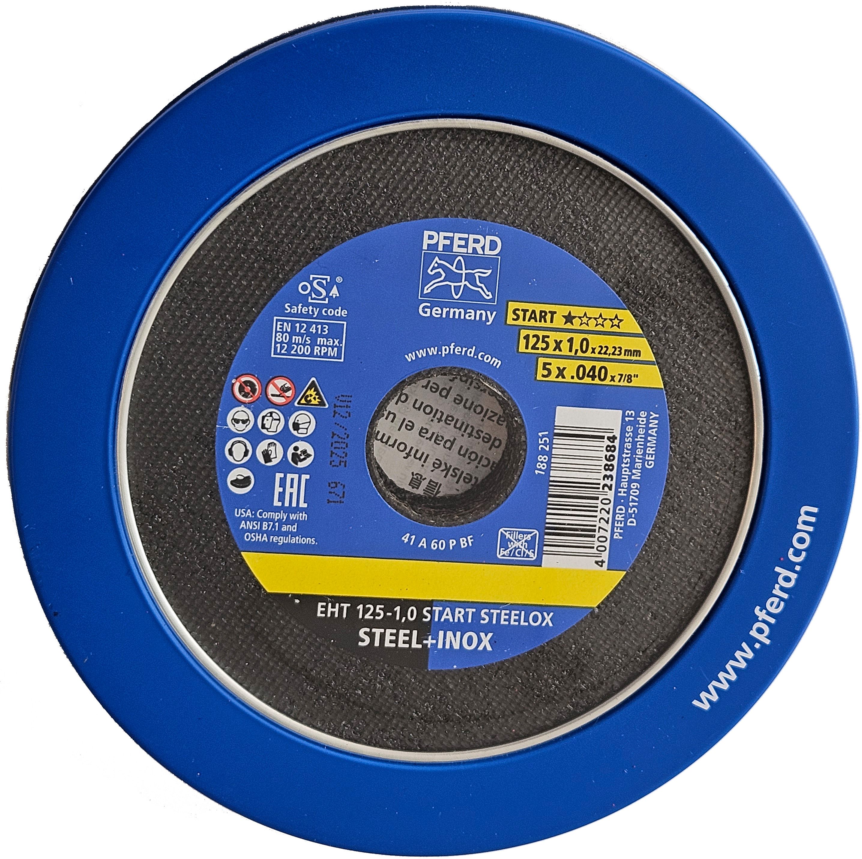 PFERD Trennscheibe Start Steelox EHT 125-1.0 A60P, Box à 10 Stk. - Schleifen, Trennen