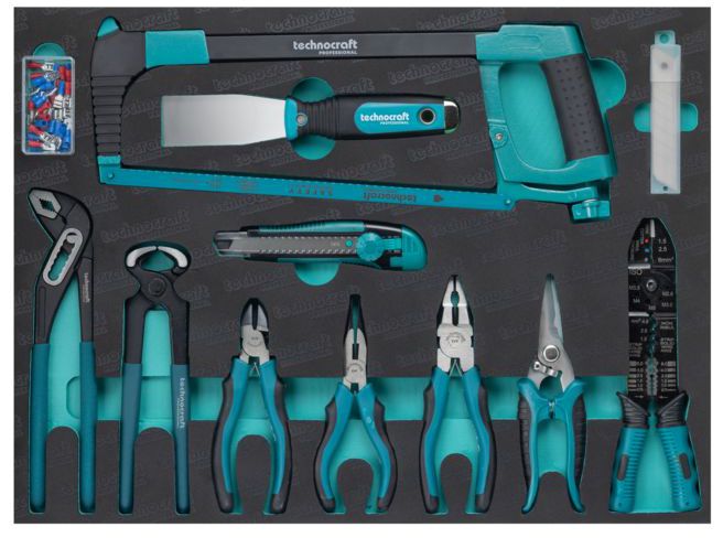 TECHNOCRAFT Werkstattwagen ALLROUND 2.0 "169 tlg. , 1/4"" + 1/2"" , 7 Schubladen" - Schlüsselwerkzeuge