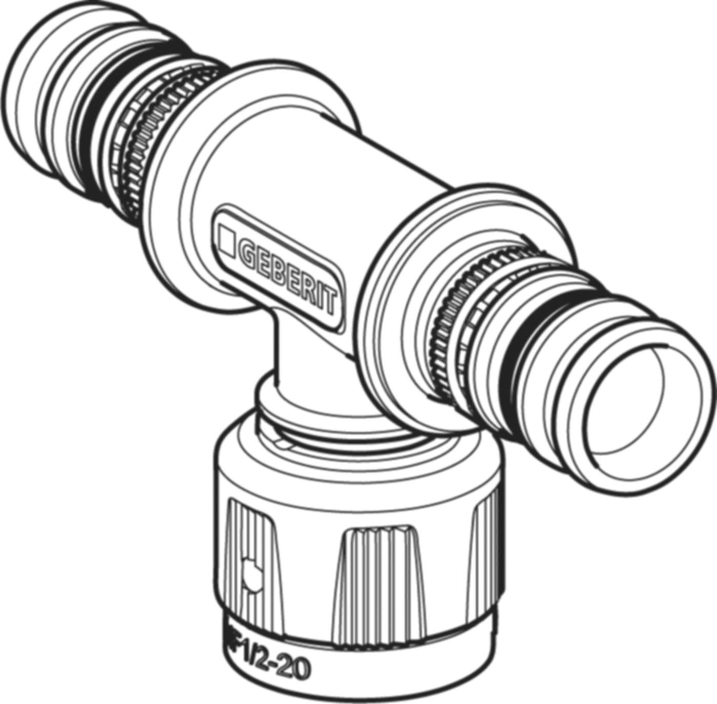 T-Stück 20mm-1/2"-16mm 622.455.00.5 mit MasterFix - Geberit-Mepla-Formstücke