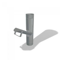 Regenklappe mit herausnehmbarem Laubsieb L 400 mm Ø80 mm P.10 hellgrau 203022 - PREFA Dachentwässerungssysteme