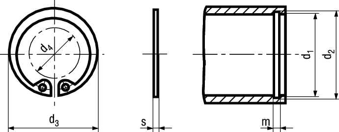Sich-Ringe f Bohrung INOX BN683 DIN472 55 - Bossard Schrauben
