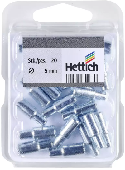 Hettich Tablarträger verzinkt, Auflage D = 7mm, Bolzen D = 5mm, à 20 St - Diverse Möbelbeschläge und Zubehör