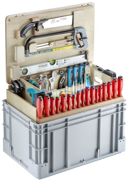 TECHNOCRAFT Werkzeugkiste Pro Flex 170 tlg. , 2 Kunststoffkisten + 1 Rollwagen - Schlüsselwerkzeuge