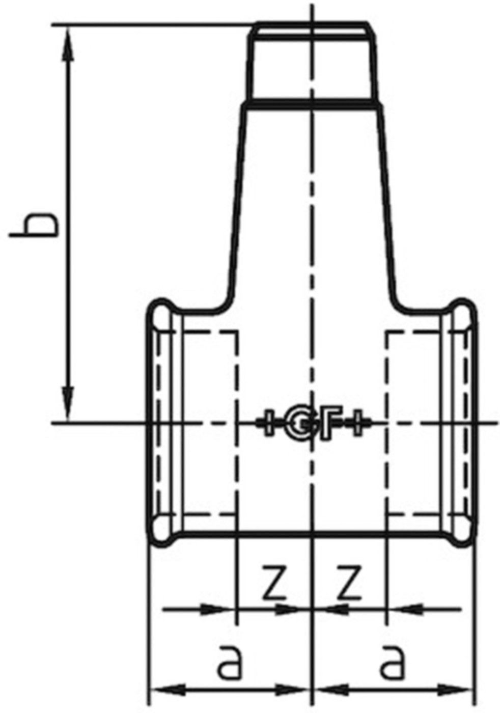 T-Stück red. 137 V 11/4"- 1"-11/4" 770 137 217 - GF verz. Tempergussfittings