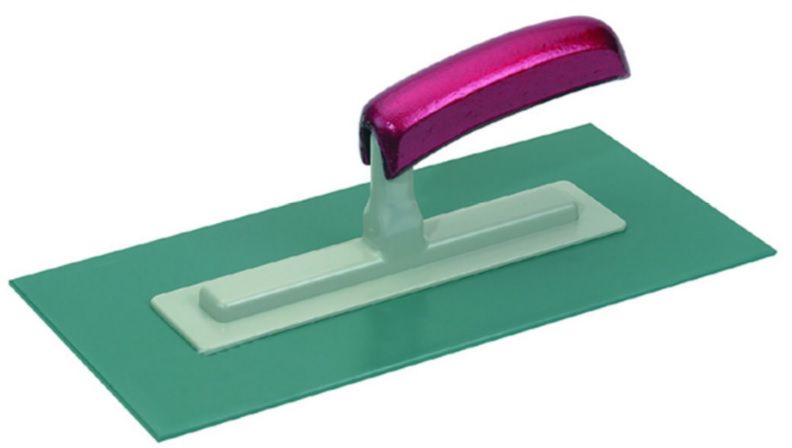Glättekelle, Kunststoff L= 280mm, B= 140mm, mit gebogenem Heft - Bauwerkzeuge