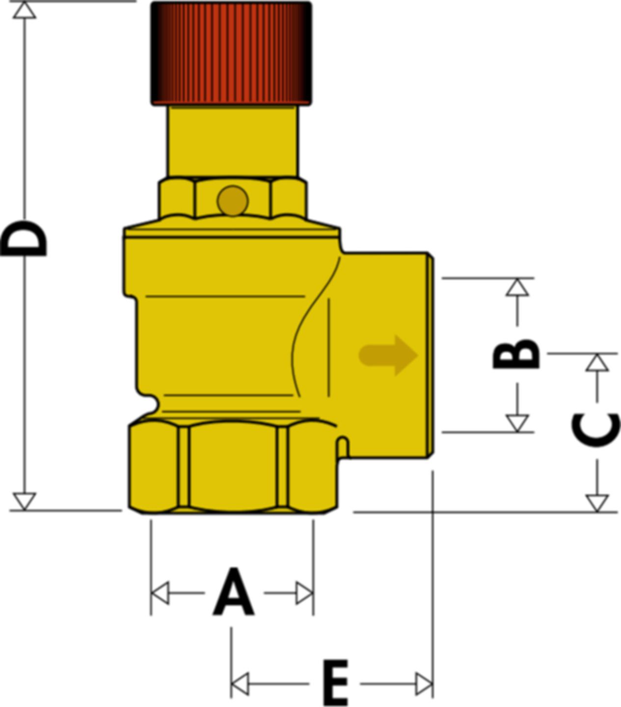 Sicherheitsventil 530 2.5 bar 1" - Caleffi Programm