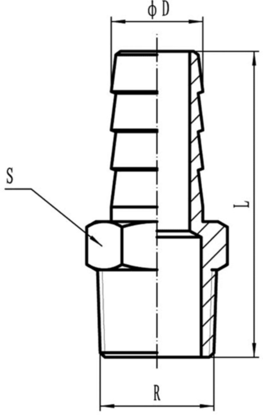 Inox-Schlauchtülle AG 4"x102mm 1380 - Rostfreie Gewindefittings