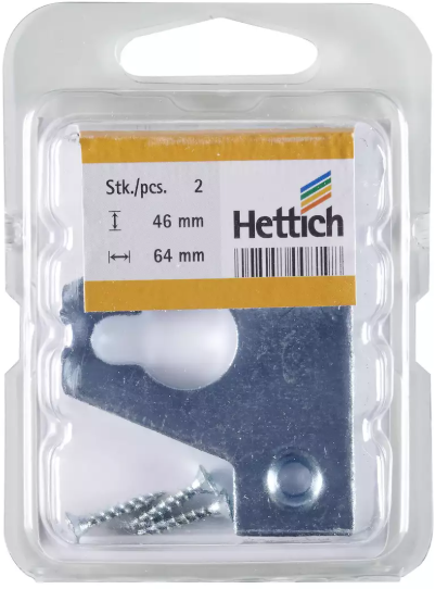 Hettich Universalaufhänger verzinkt, 46 x 64mm, mit Schlüsselloch, à 2 Stk - Diverse Möbelbeschläge und Zubehör