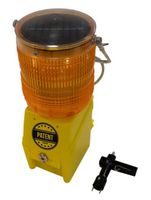 Baustellen-Warnleuchte Hybried Solar/Batterie mit Schlüssel, ohne Batterie - Elektrozubehör
