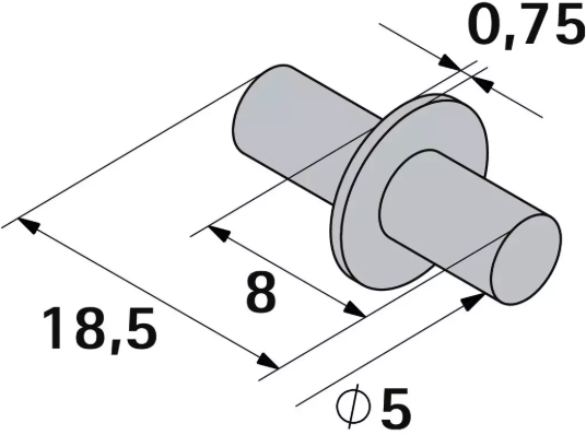 Hettich Tablarträger verzinkt, mit Flansch, D = 5mm à 20 Stk - Diverse Möbelbeschläge und Zubehör