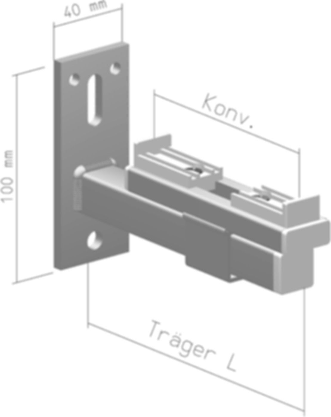 Wandträger L=100mm 143/100-W - SK Heizkörperkonsolen