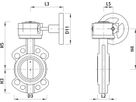 Absperrklappe mit Getriebe Typ AW 9941 DN 80 PN 16 - Hawle Absperrklappen
