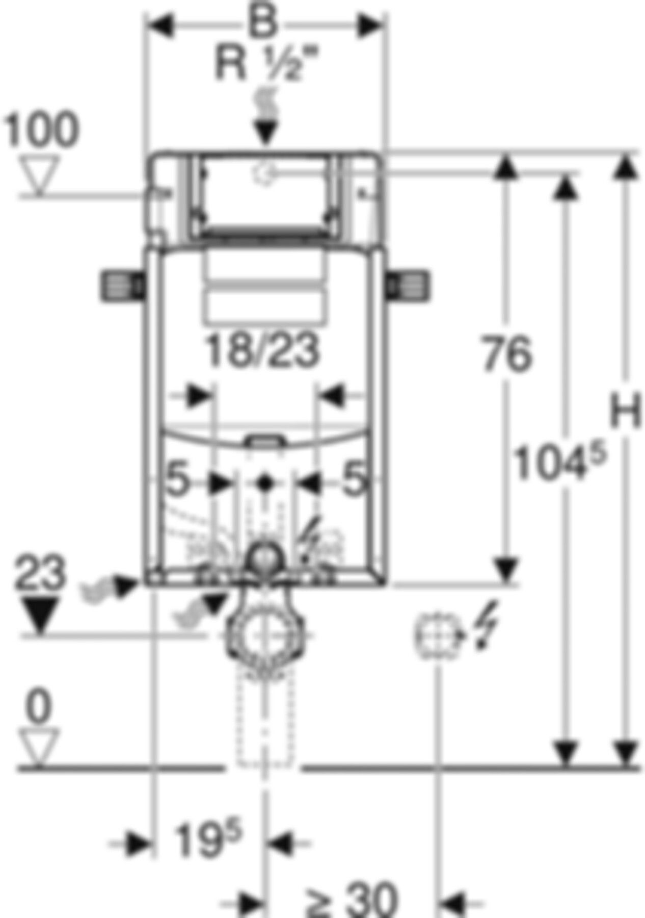 Kombifix Wand-WC-Element Sigma Typ 108 Betätigung von vorne 110.349.00.5 - Geberit Grossisten Shop-Sortiment