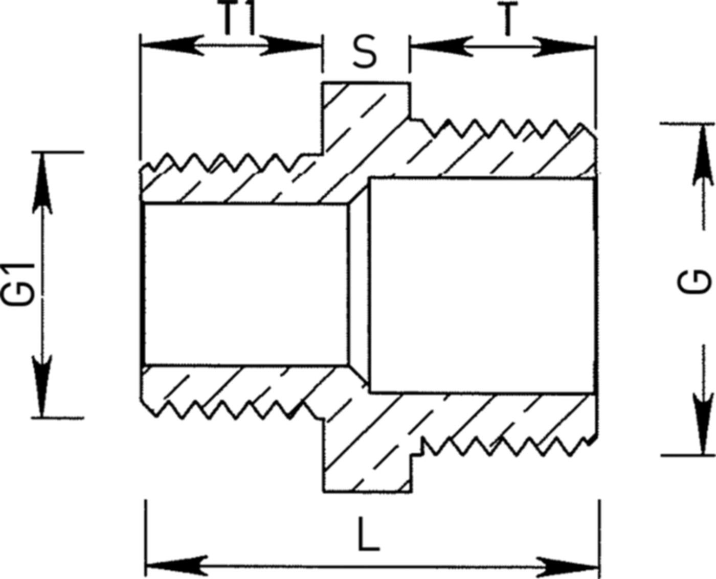 Messing-Doppelnippel 1"- 2" beidseitig flachdichtend, kurzes Gewinde - Messing-Gewindefittings