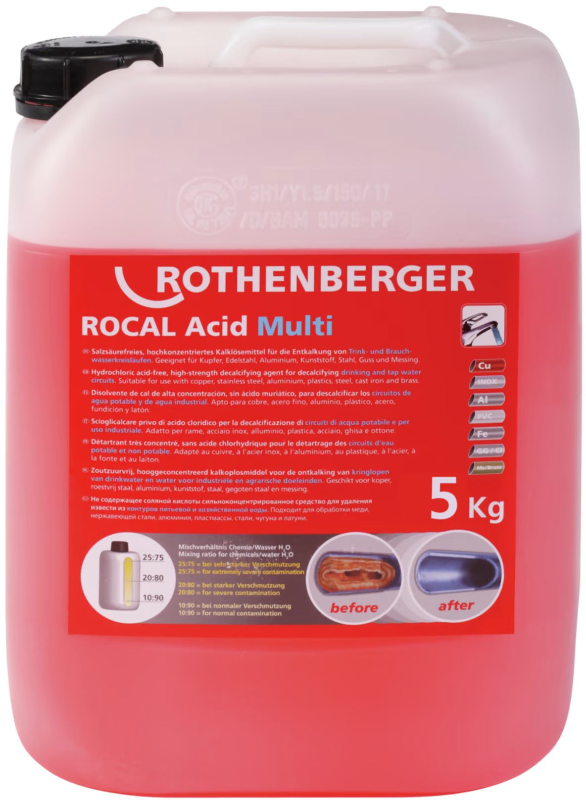 ROTHENBERGER Entkalkungsmittel 5 kg, Rocal Acid Multi - Sanitärwerkzeuge