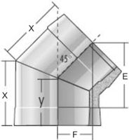 Alkon Bogen 45° d 250 mm 6KDBG45250 - Kaminsystem V4A doppelwandig