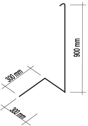 Halteeisen H: 900mm / 8mm mit Bügel für Installationsrohre - Halterungen für Installationsrohre